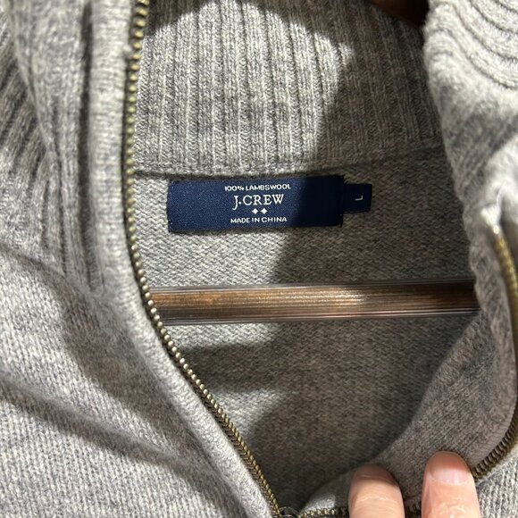 J. Crew Quarter Zip Lambs Wool Mock Sweater - MINT! - Picture 3 of 6